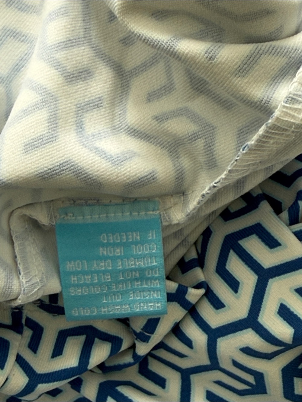 J. McLaughlin Blue & White Geometric V-Neck Dress worn once for trying - Picture 9 of 9